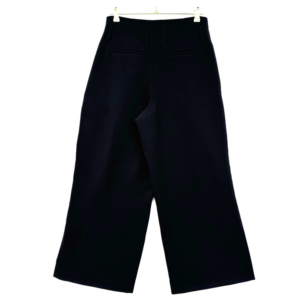 And Easy Wide Leg Cropped Pants Black Stretch Minimalist Preppy Workwear Size 10 - Picture 2 of 11